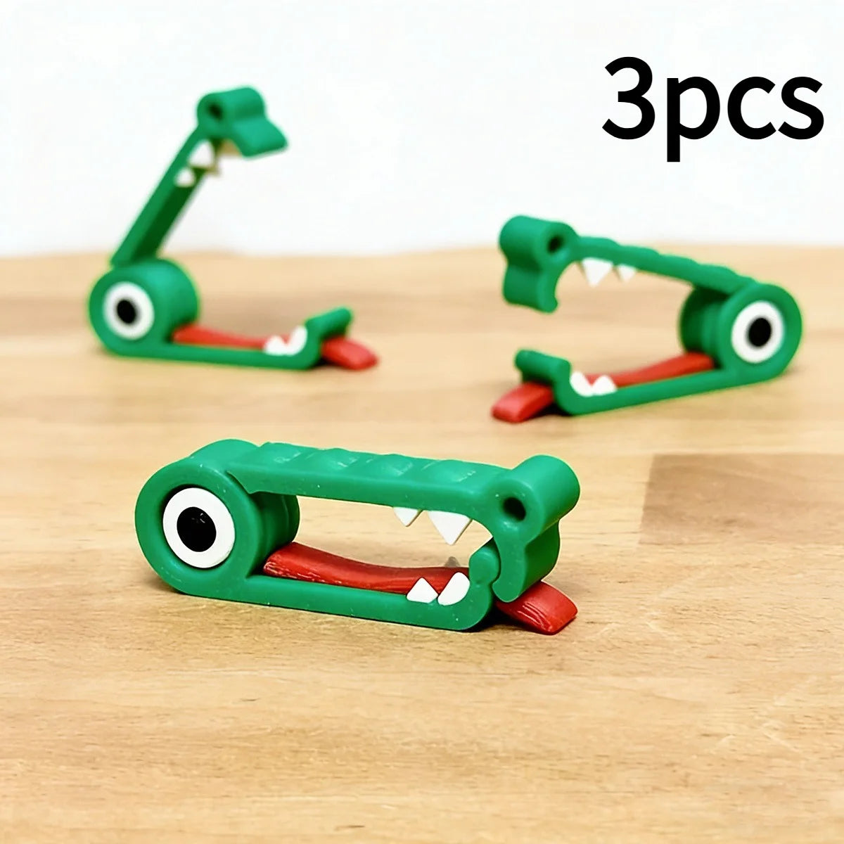 1/3pcs Fun Crocodile Cable Organizer Clip - Adorable Crocodile-Shaped Holder, PET Mat alternate view