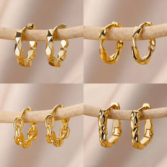 Round Stainless Steel Hoop Earrings for Women