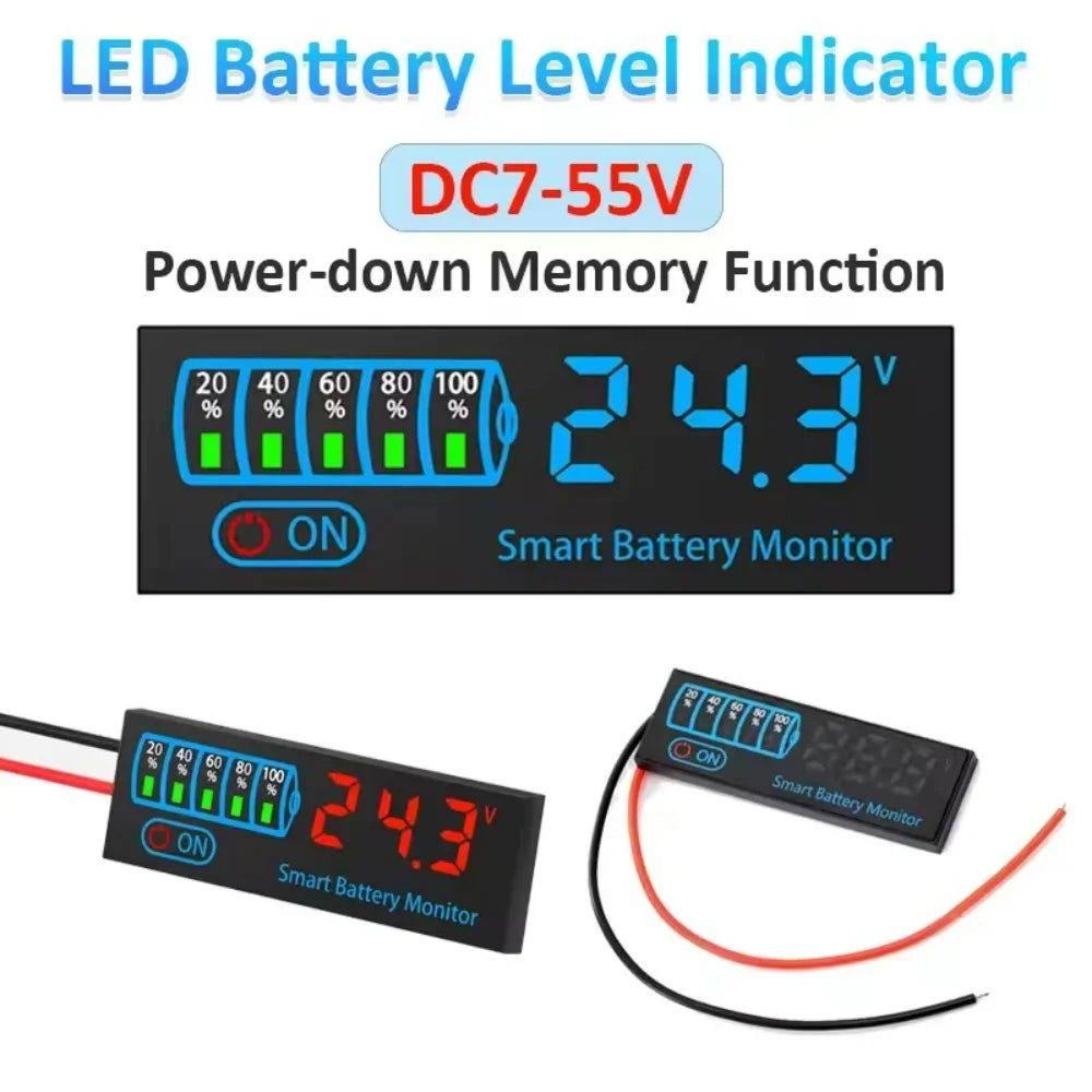 LED Voltage and Battery Capacity Display Board | DC 7-55V Universal Smart Battery Cha alternate view