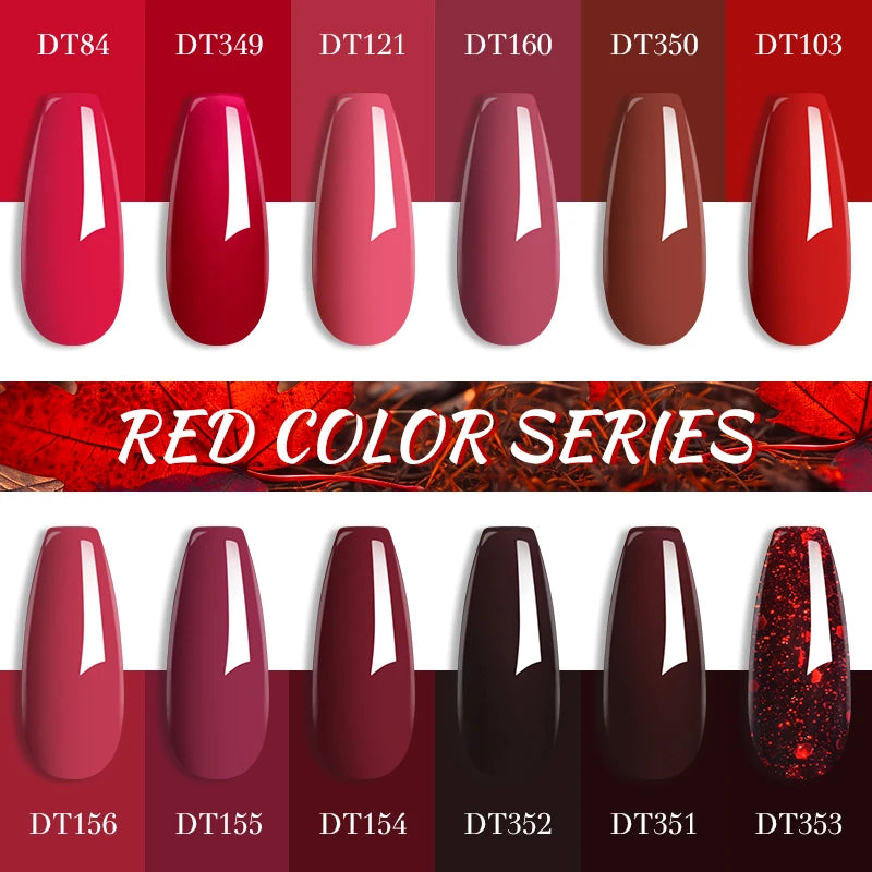MEET ACROSS 7ml Wine Red Gel Nail Polish Long-Lasting French Style Gel Nail Supplies alternate view