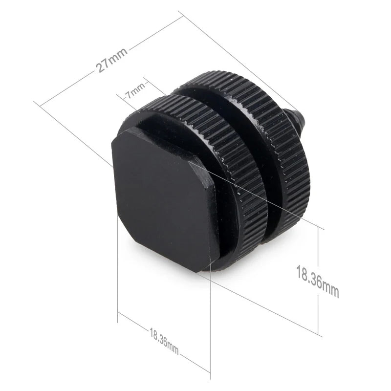 1/4 Hot Shoe Mount Phone Holder Dual Nut Cold Shoe Adapter Bracket For Double-Layer C alternate view