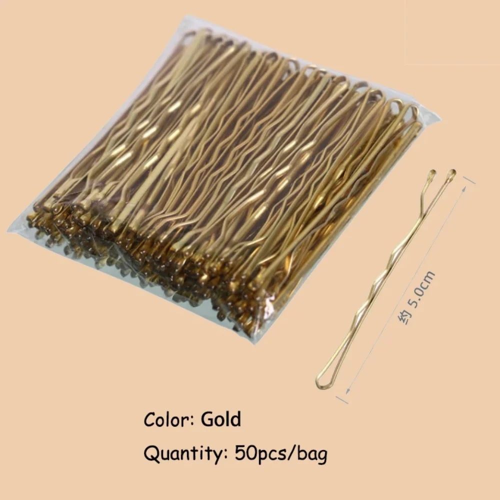24/50pcs Black Hairpins For Women Hair Clip Lady Bobby Pins Invisible Wave Hairgrip additional angle
