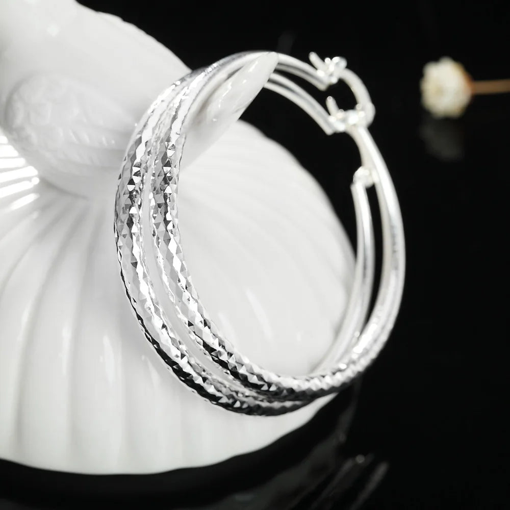 5 cm Sterling Silver Hoop Earrings for Women