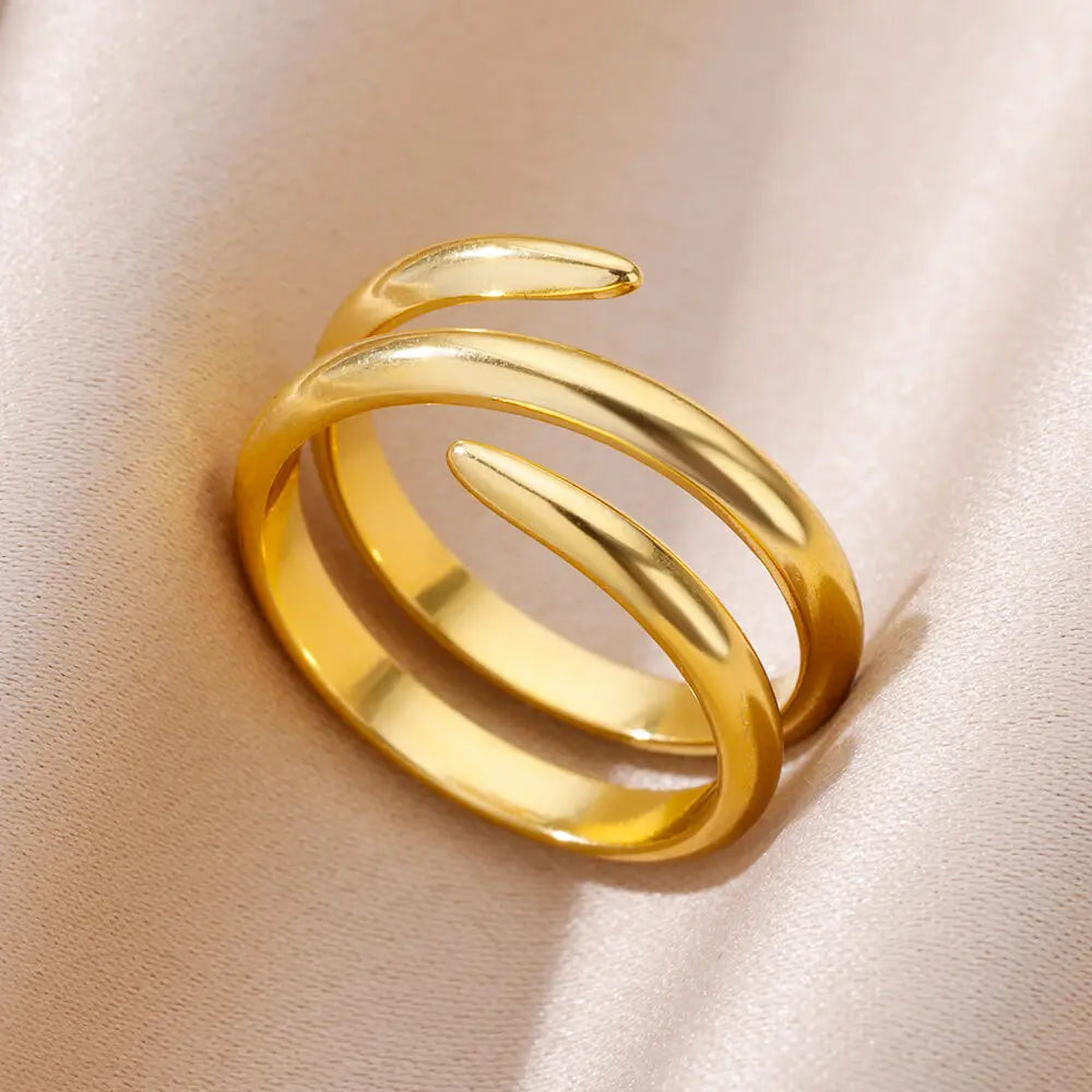316L Stainless Steel Rings for Women Gold Color Never Fade Luxury Classic rings wed additional angle