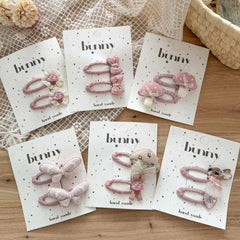 2Pcs/set Kids Kawaii Love Butterfly BB Clips Cute Pink Hair Clips Girls Barrettes Hair close-up view