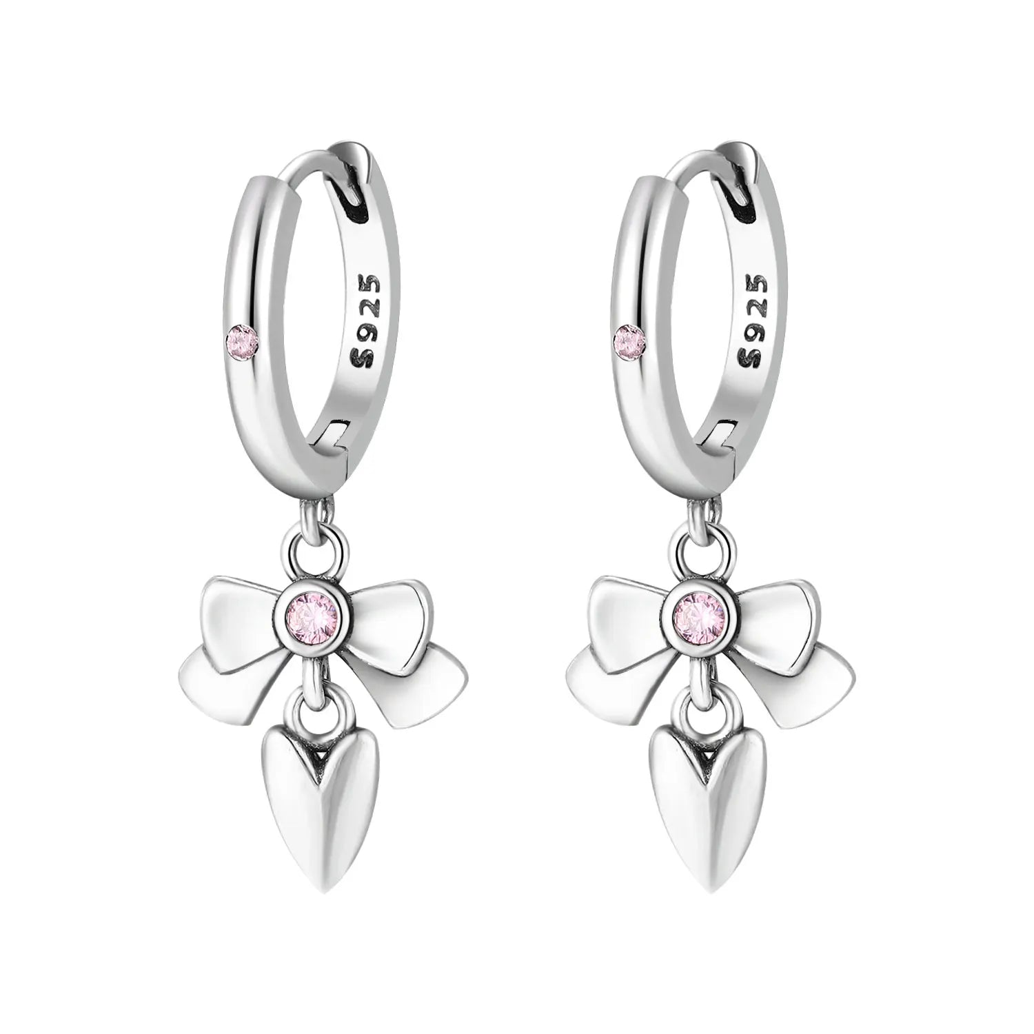 925 Sterling Silver Cherry Butterfly Shining Zircon Stud Earrings | Women's Holiday C alternate view