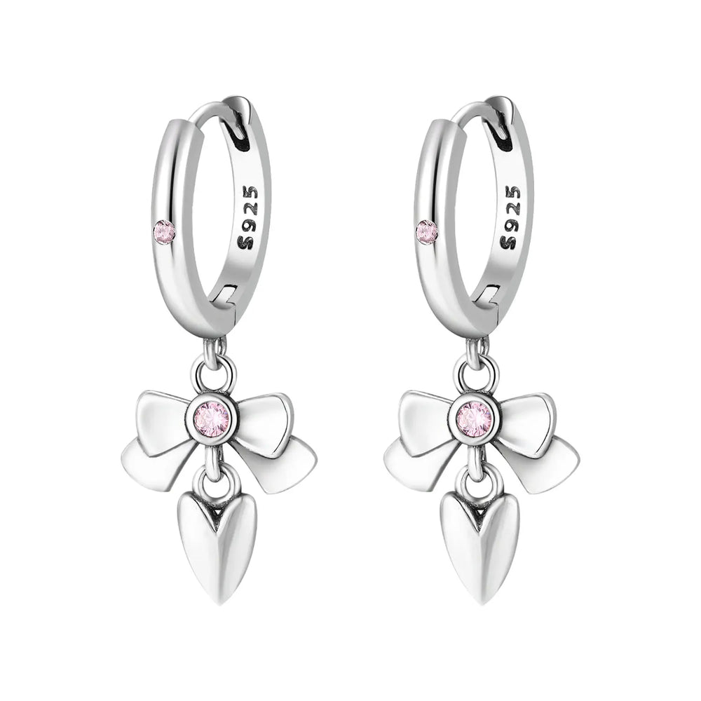 925 Sterling Silver Cherry Butterfly Shining Zircon Stud Earrings | Women's Holiday C alternate view