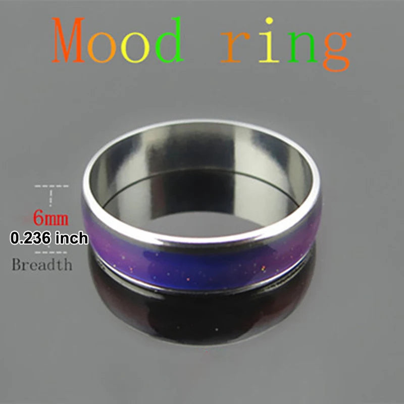 1pc Stainless Steel Mood Ring Changing Color Rings Emotion Feeling Temperature Ring F lifestyle view