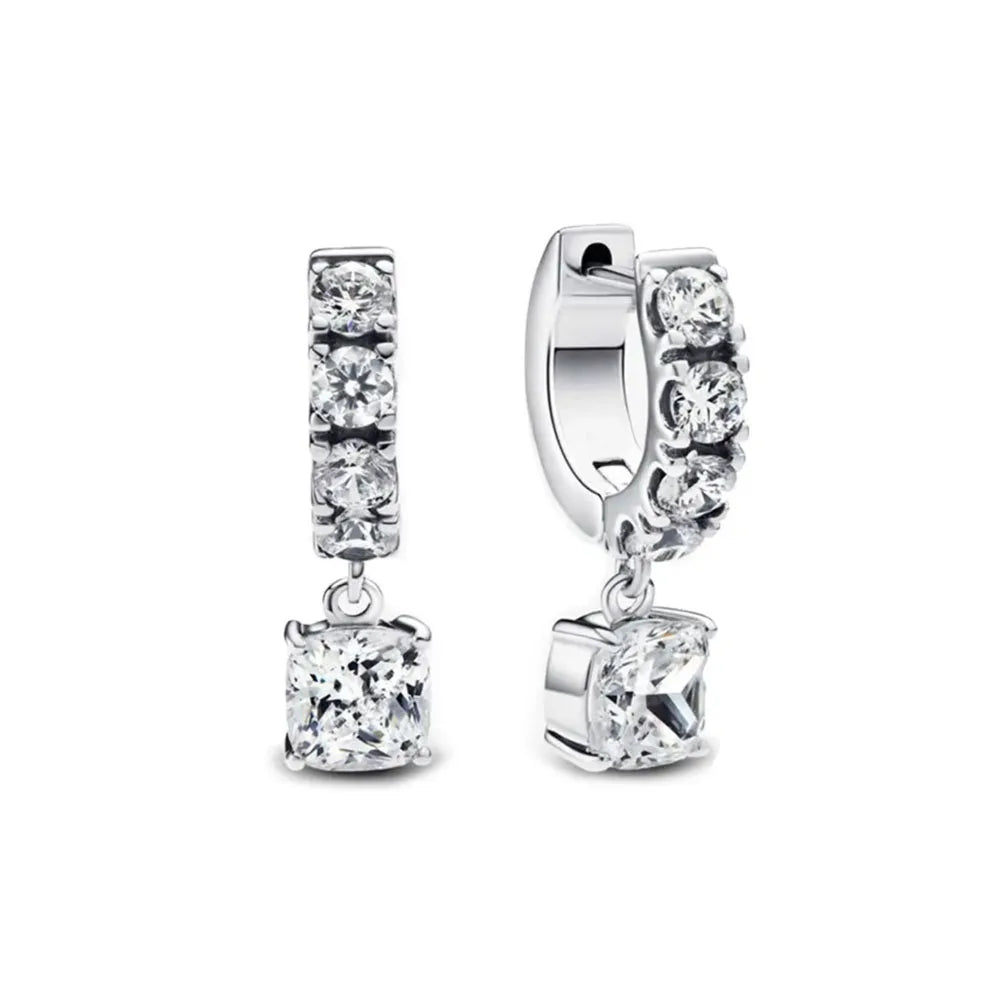 925 Silver Heart Snowflake Moon Earrings | Fine Stud Earrings for Women alternate view