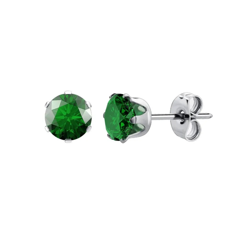 Surgical Steel Earrings Women's Earrings Hypoallergenic Earrings Set Men's Earrings 12 Colors CubicZirconia Studs Earrings