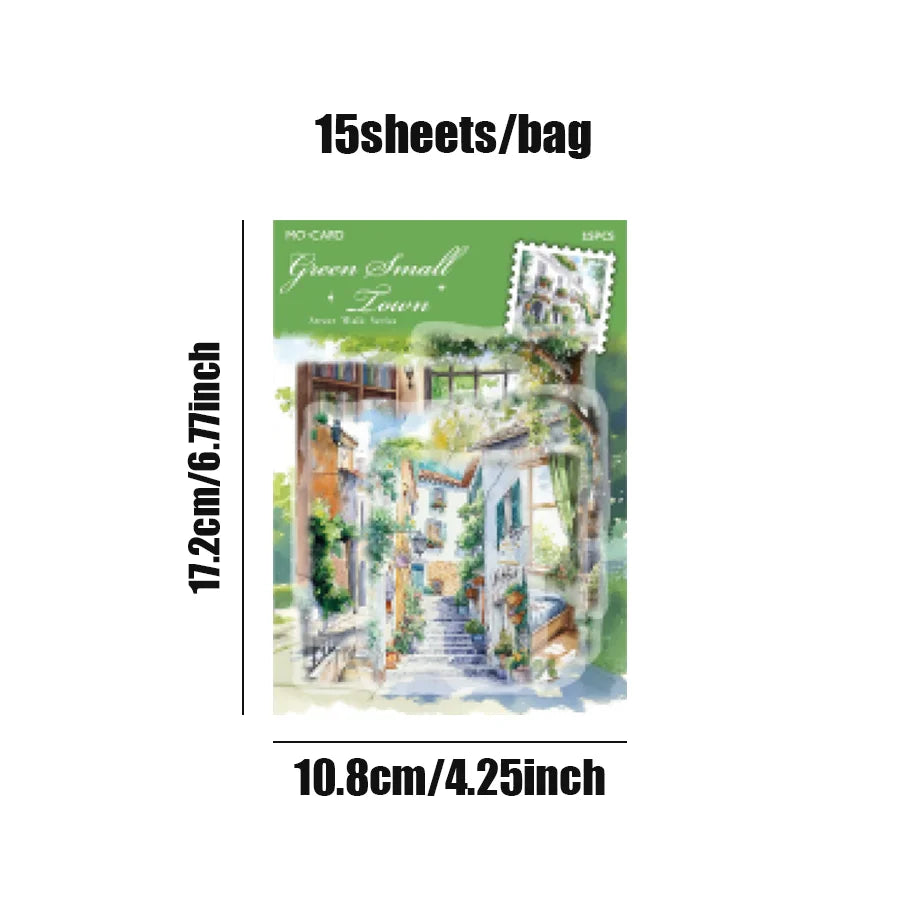 45sheets/bag PET waterproof large size landscaping stickers bag handbook material d additional angle