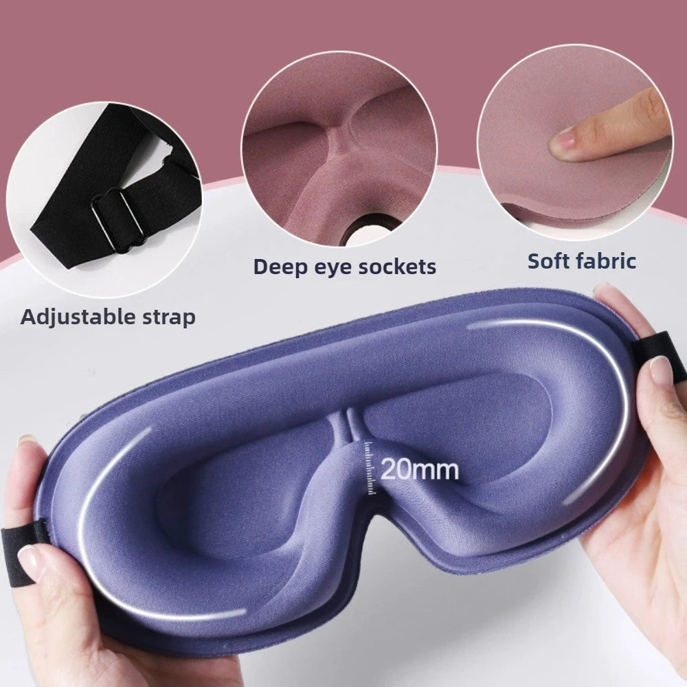 Travel 3D Sleeping Mask | Blockout Light Sleep Aid with Memory Foam detail view