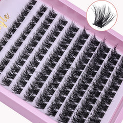Lash Clusters 120pcs Cluster Lashes 8-16mm Individual Lashes Extensions Natural Look Lashes D Curl Fluffy Cluster DIY Eyelash