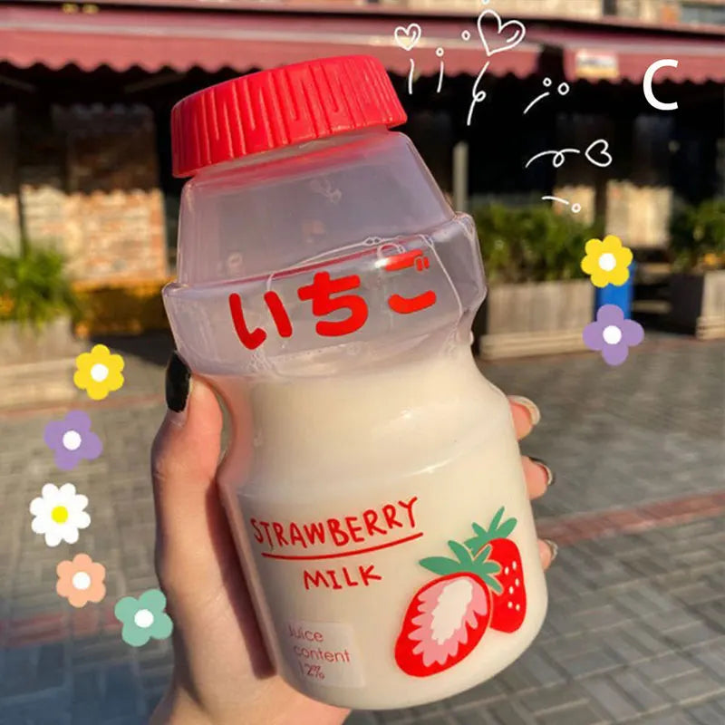 480ml Yogurt Plastic Water Bottle For Girls Children Tour Fruit Drinking Bottle Kawai lifestyle view