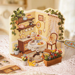 Journal GO Creative 3D Scenes Cartoon Landscape Stickers Spring diy Sticker for Gift Card Collage Ju