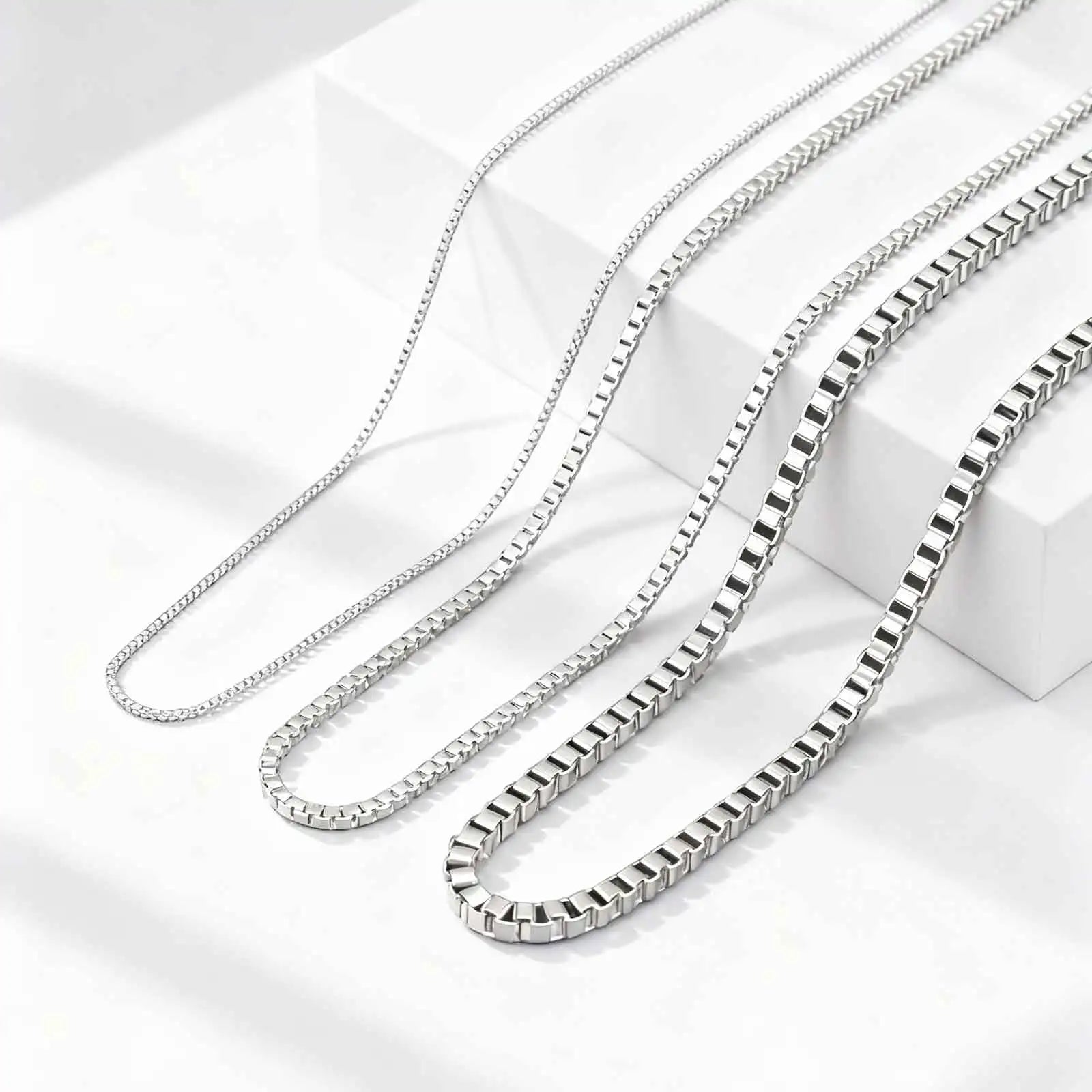 Stainless Steel Box Chain Necklace for Women | Hip Hop Fashion Jewelry Gift alternate view
