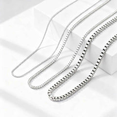 Stainless Steel Box Chain Necklace for Women | Hip Hop Fashion Jewelry Gift alternate view