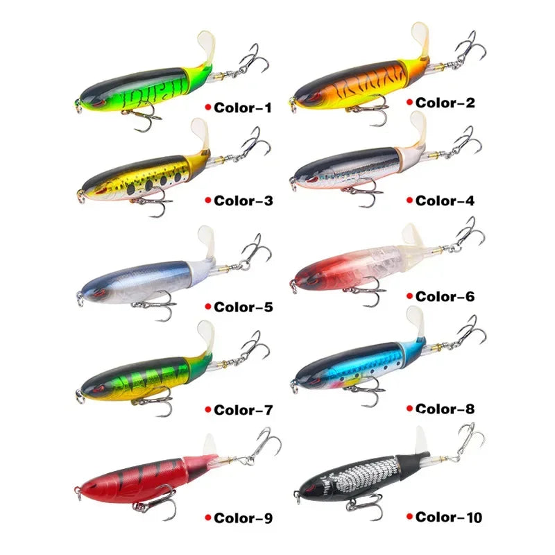 1 Pcs 10cm/14cm Topwater Fishing Lure Whopper Popper Artificial Bait Hard Plopper S additional angle