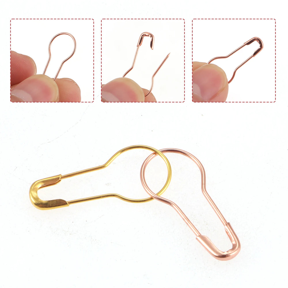 100/1000pcs Metal Needle Crochet Hook Accessories Pumpkin Safety Needle Lock Knitti additional angle