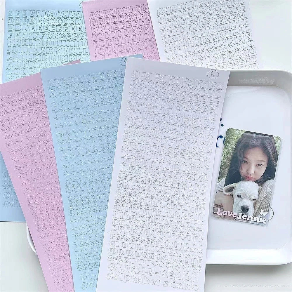 3pcs/set Korean Letter Scrapbook Sticker Set | DIY Decor for Kpop Photocard and Jou additional angle