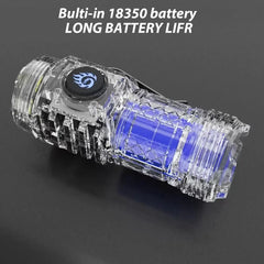 Portable High Brightness 3 LED Flashlight | Type-C Rechargeable Mini Outdoor Light close-up view
