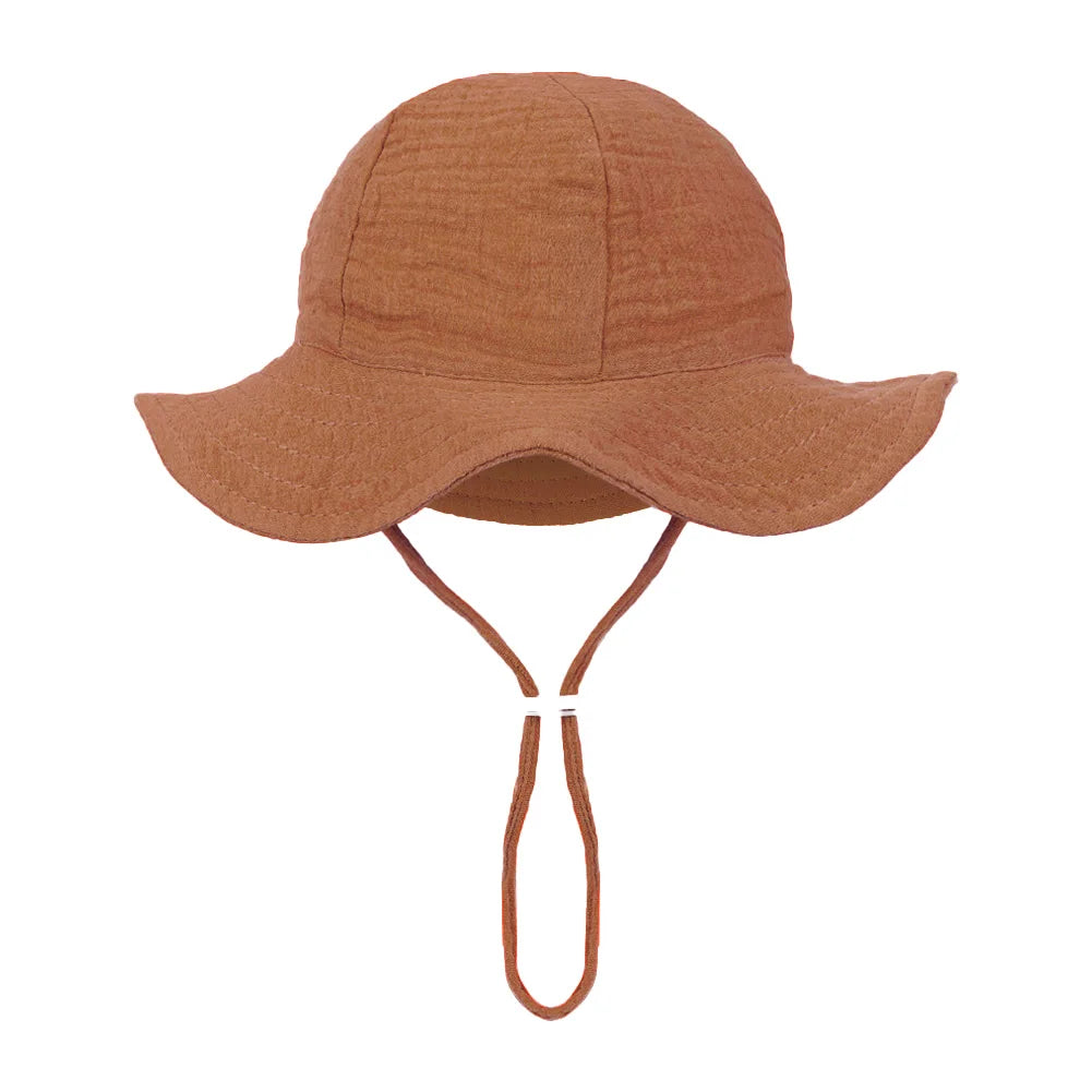 Baby Cotton Bucket Hat for Summer Sun Protection | Unisex Outdoor Panama Hat for Boys alternate view