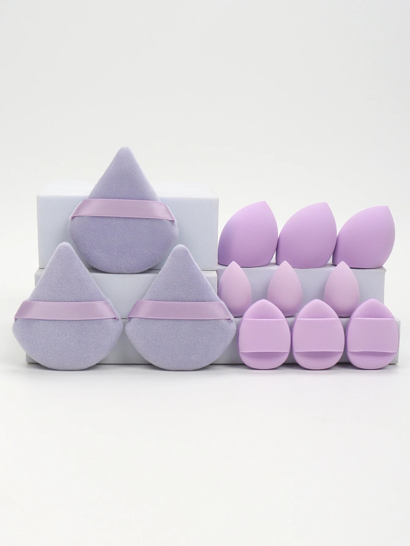 12-Piece All-Purpose Makeup Sponge Set, Made of 3 Loose Powder Puffs, 3 Mini Air Cu additional angle