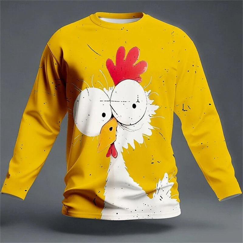 2026 Fun 3D Animal Print Men's T-Shirt Hip-Hop Streetwear Spring Oversized Fashion additional angle