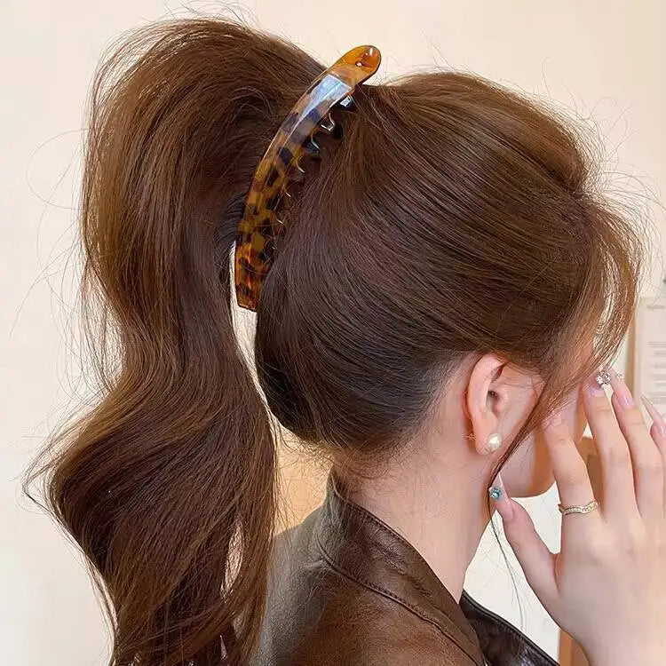 Tortoiseshell Banana Hair Clip Fish Shaped Hairpin