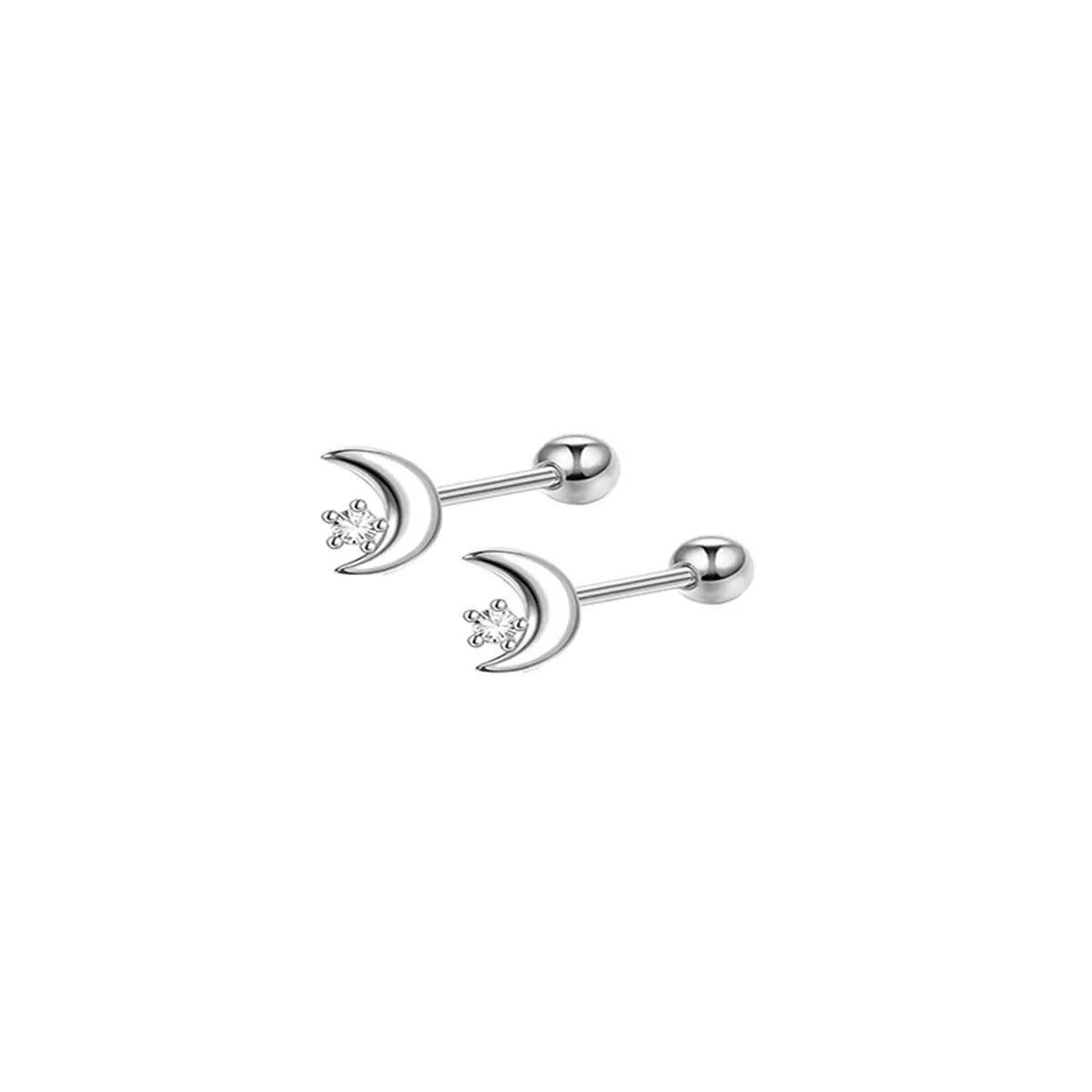 EVISPOL 2-14 Pcs Butterfly Moon Stainless Steel Stud Earrings, Hypoallergenic Hoop additional angle