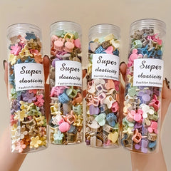 20/30/50 Sets of Mini Hair Clips, Cute Plastic Flower-Shaped Hair Accessories, Pure Color Braids, Su