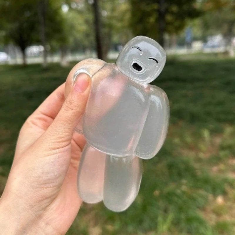 Transparent Jelly Robot Squishy Toy | Soft Slow Rebound Stress Relief Fidget lifestyle view