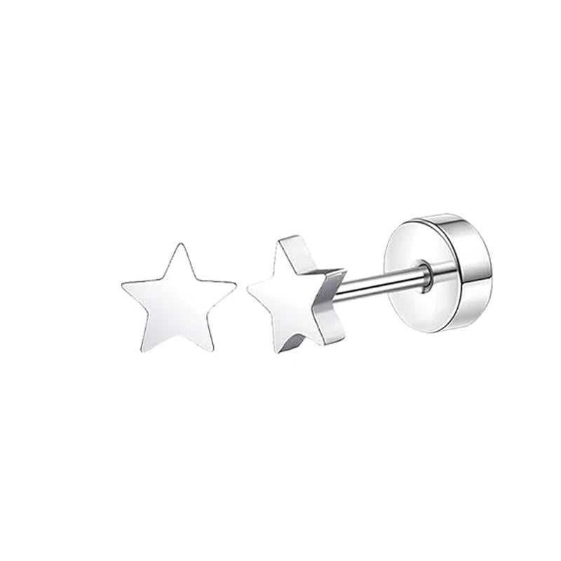 2pcs/lot 20G Star Heart Butterfly Stud Earring for Women Stainless Steel Crystal Earring detail view