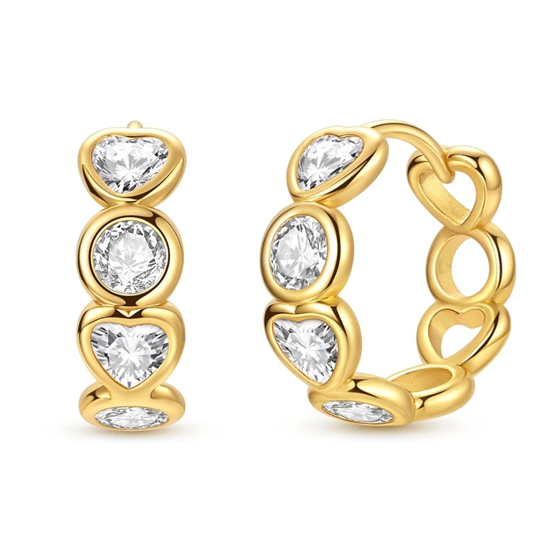 Hot Classic Original 925 Sterling Silver Earrings Colorful Circle Hoop Earrings For Wome detail view