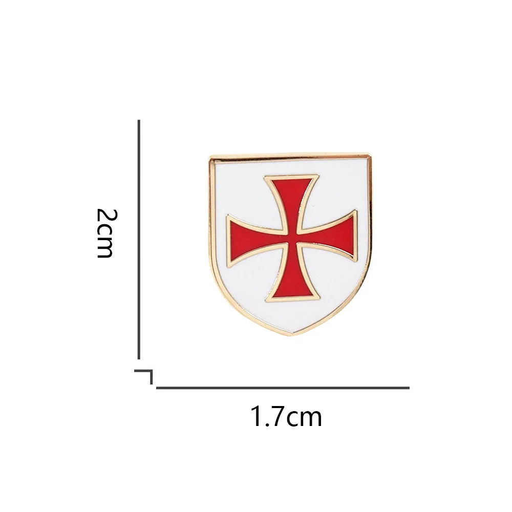 Knights Templar Cross Brooch Vintage Copsplay Badge Collar, Backpack and Accessory additional angle