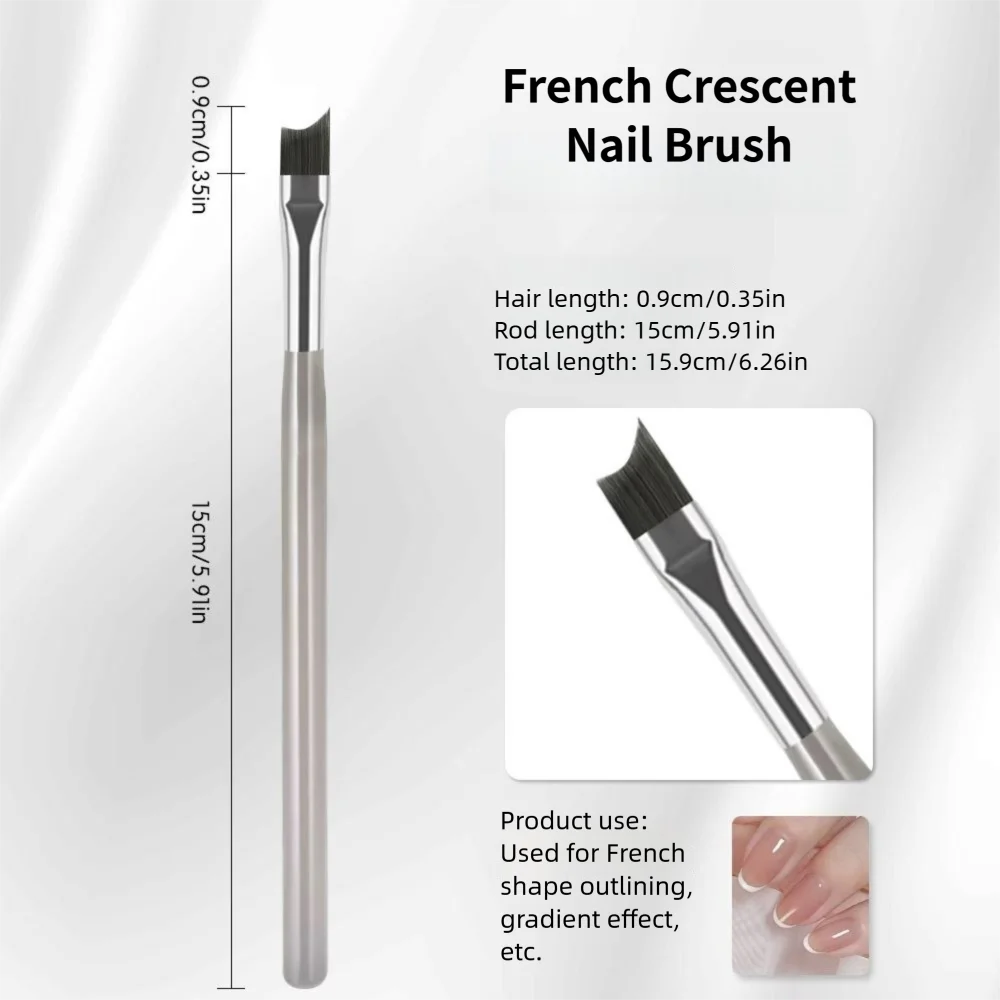 1/2/5Pcs French Plaid Nail Art Brush Set Ultra-Fine Liner Flat Brush for Grid Pattern alternate view