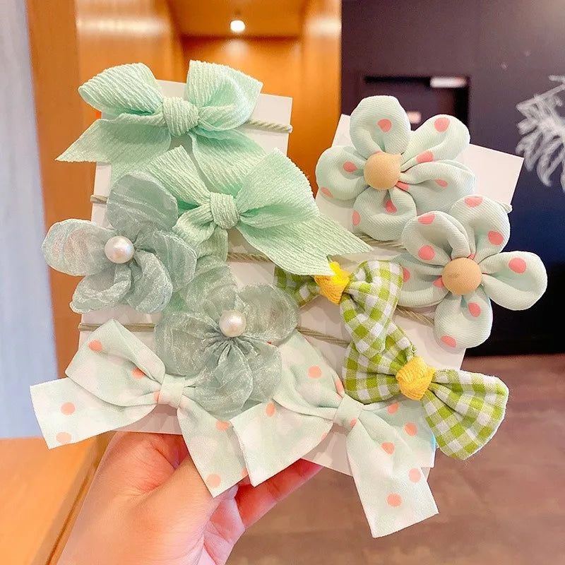 10pcs Hair Accessories Girls Scrunchies Aesthetic Lacos De Cabelo Infantil Bands Kids Ba detail view