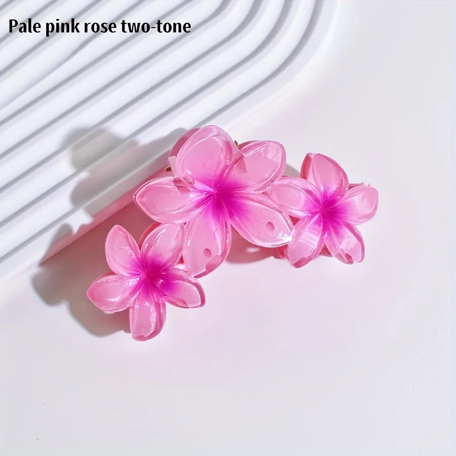 1 Set of Women's Contrast Color Flower Hair Claw Daily Various Scenes Hair Spring and Summer New Hair Accessories