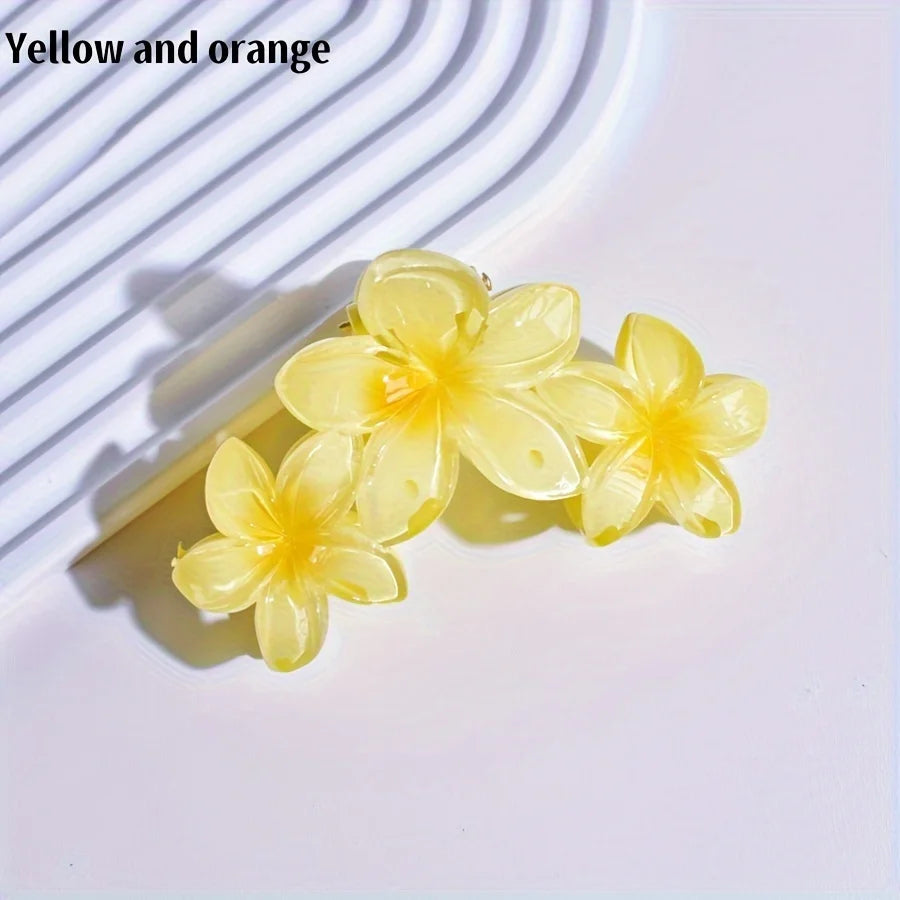 1 Set of Women's Contrast Color Flower Hair Claw Daily Various Scenes Hair Spring and Summer New Hair Accessories