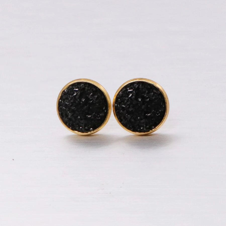 Glitter Resin Stud Earrings Set | Colorful Stainless Steel Jewelry alternate view