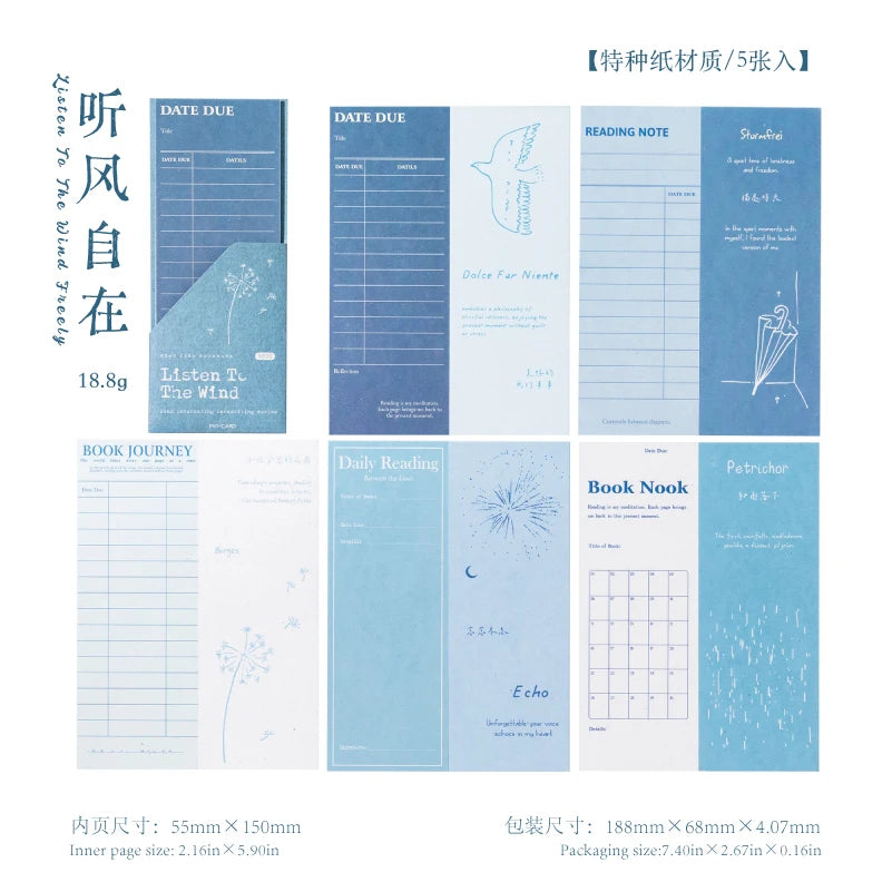 Journal GO 5pcs Ins Style Vintage Bookmark Creative Notes Book Mark for Students School detail view