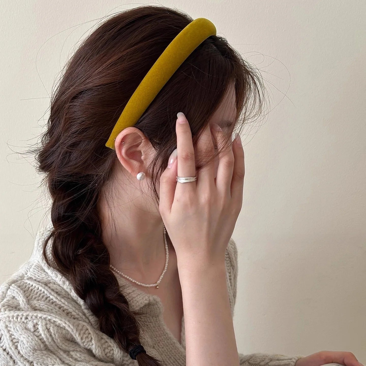 2026 Simple Velvet Winter Hairbands Headband Women Girls Scrunchie Hair Head Hoop Bands detail view