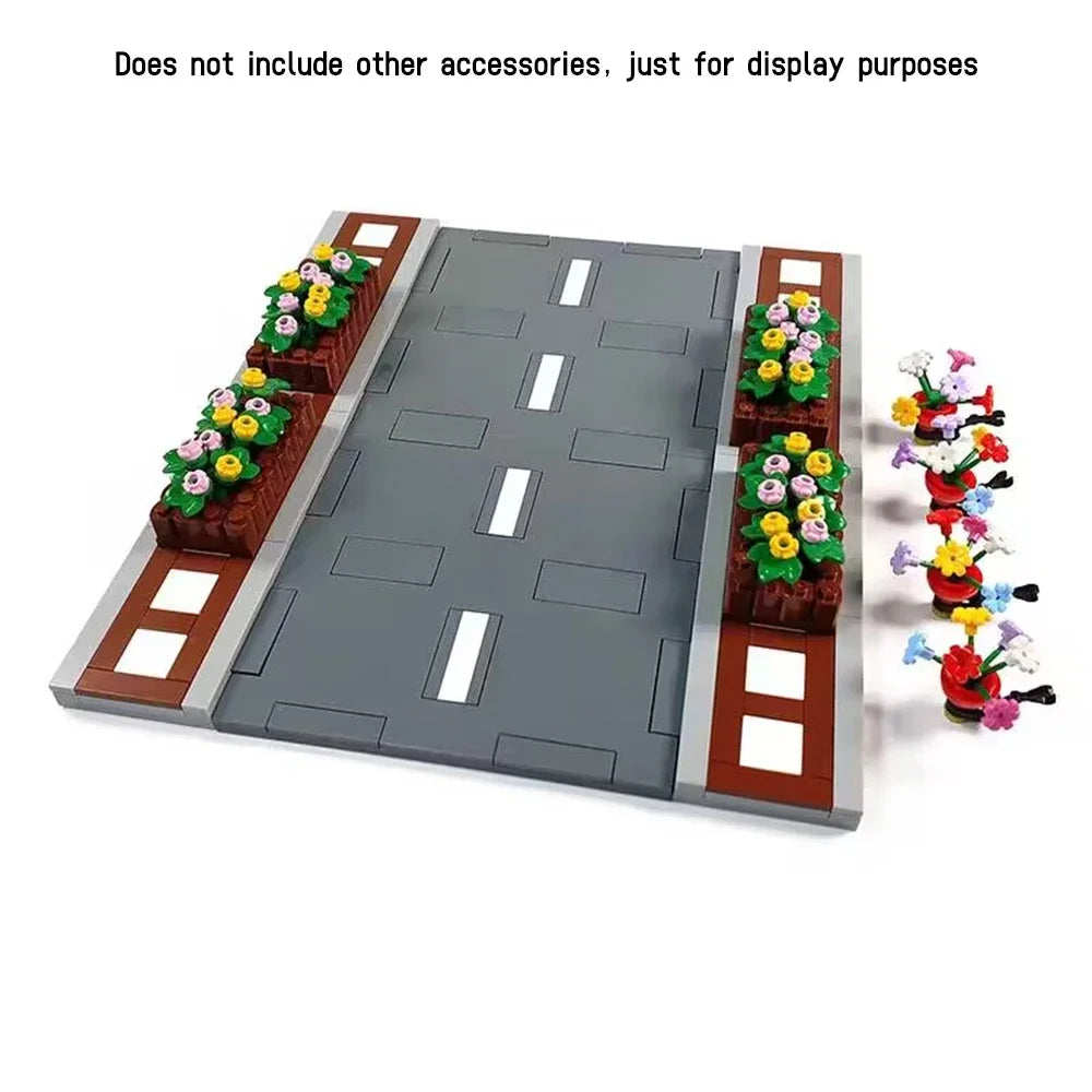 City Road Street Baseplate Building Blocks | Pedestrian Crossing Base Compatible with alternate view