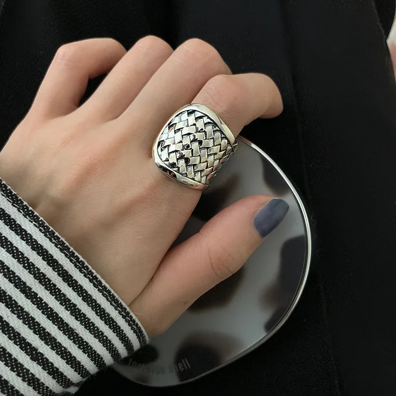 Sam Panda 925 Sterling Silver Rings For Women Men Fine Jewelry Finger Adjustable Op additional angle