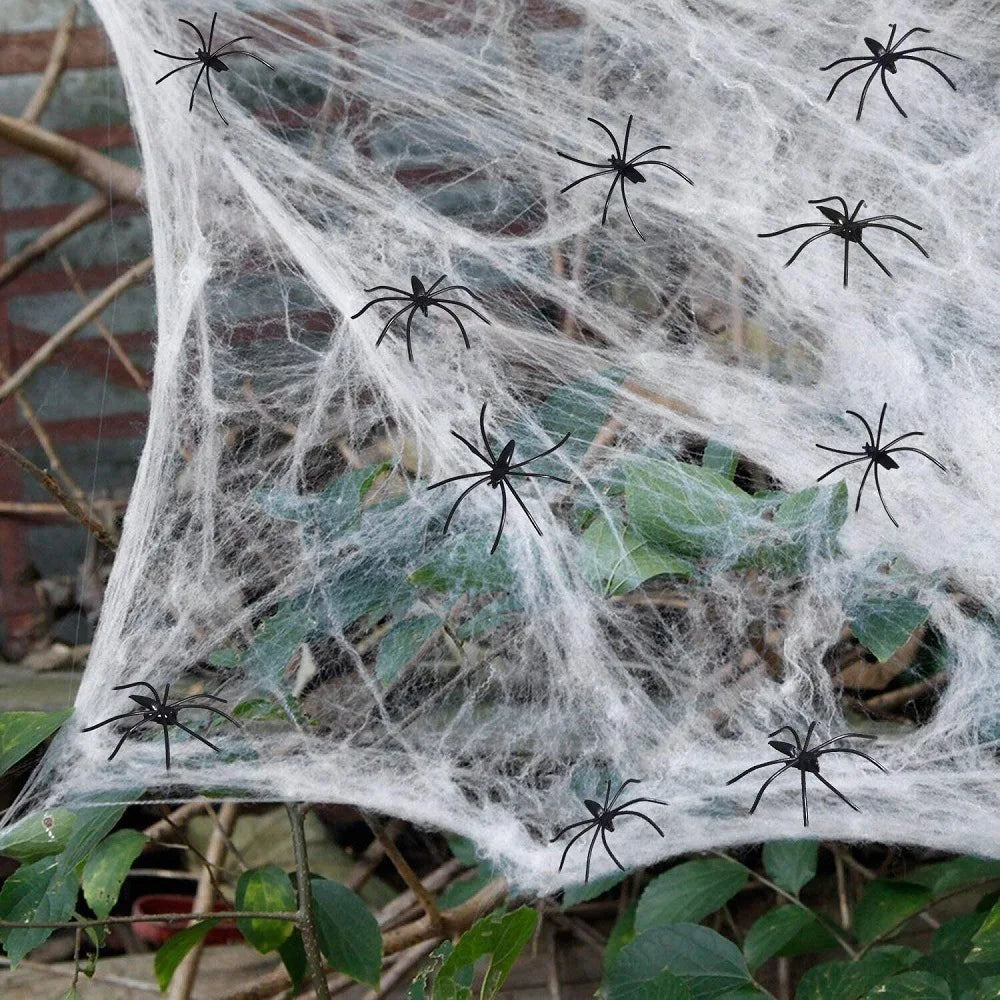 Halloween Decorations Artificial Spider Web Luminous Stretch alternate view