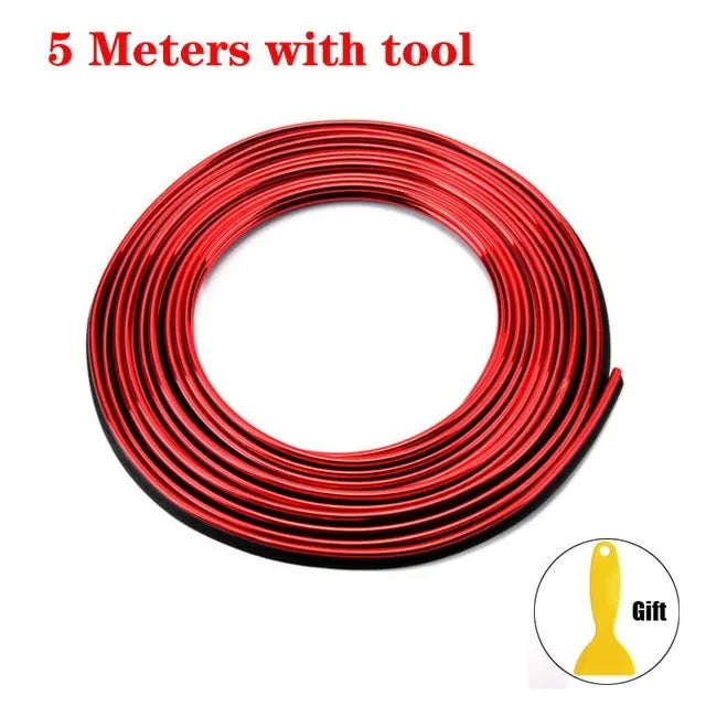 Universal Car Moulding Decoration Flexible Strips 5M/3M/1M Interior Auto Mouldings Car Cover Trim Dashboard Door Car-styling