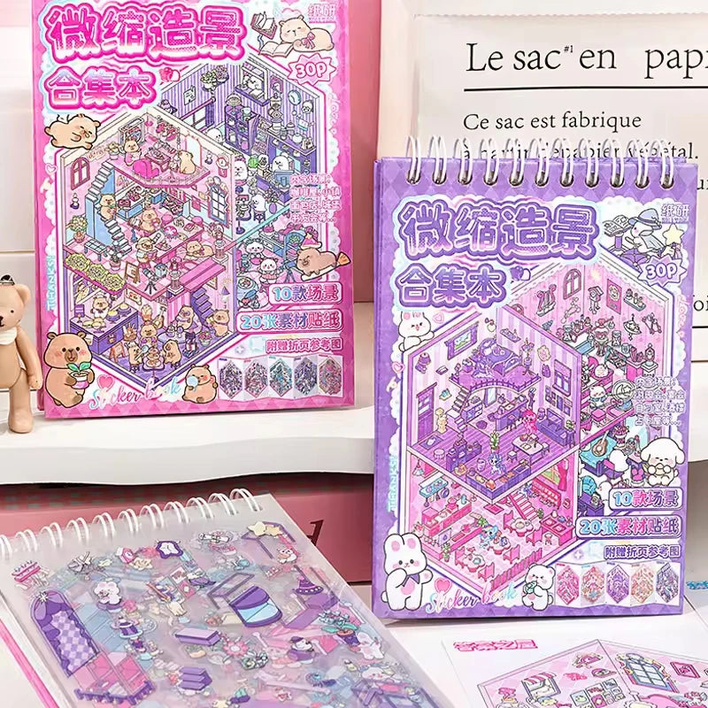 Mr.Paper 30Pcs 3D Miniature Scene Stickers | Layered Diorama Decals for Journaling an alternate view
