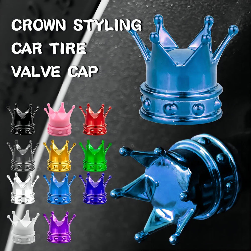 Universal Crown 4 PCS Car Wheel Tire Valve Caps Tyre Rim Stem Covers Airdust For Car Accessories Mot
