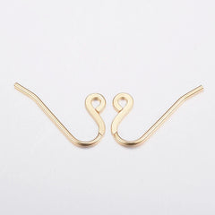 10pc Ion Plating(IP) 304 Stainless Steel Earring Hooks Ear Wire with Vertical Loop Golden 25x14x4mm Hole: 3mm Pin: 0.7mm
