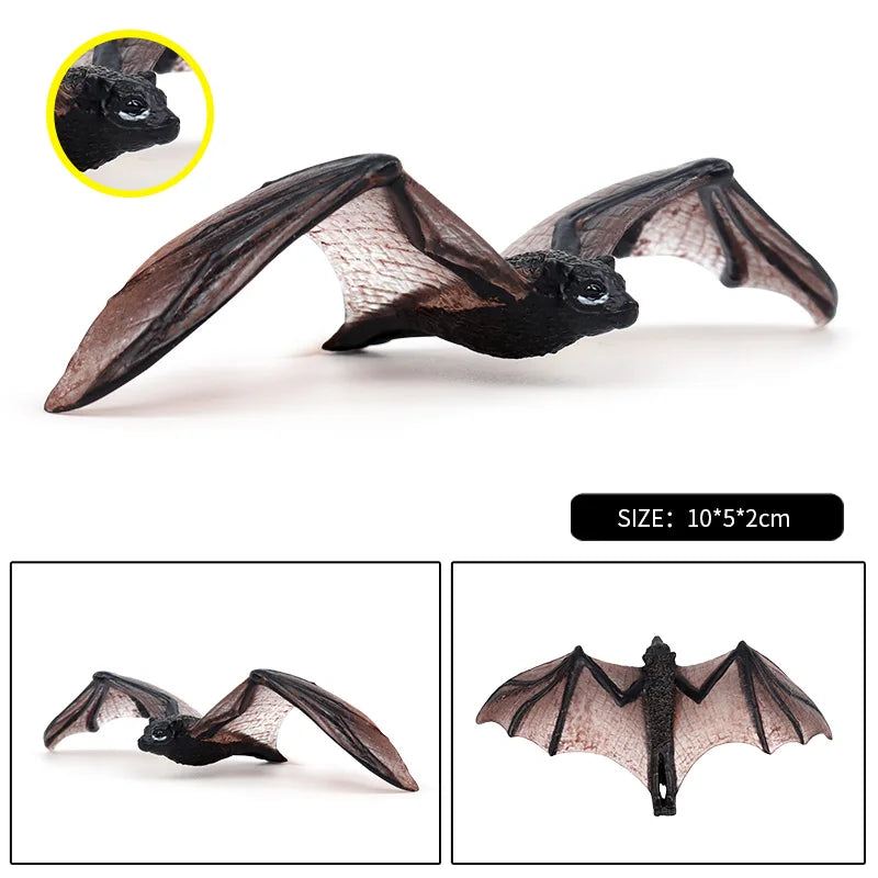 Oenux Insect Animals Model Spider Web Scorpion Bat Action Figures Figurine Miniature Cute Educational Kid Toy Halloween Gift